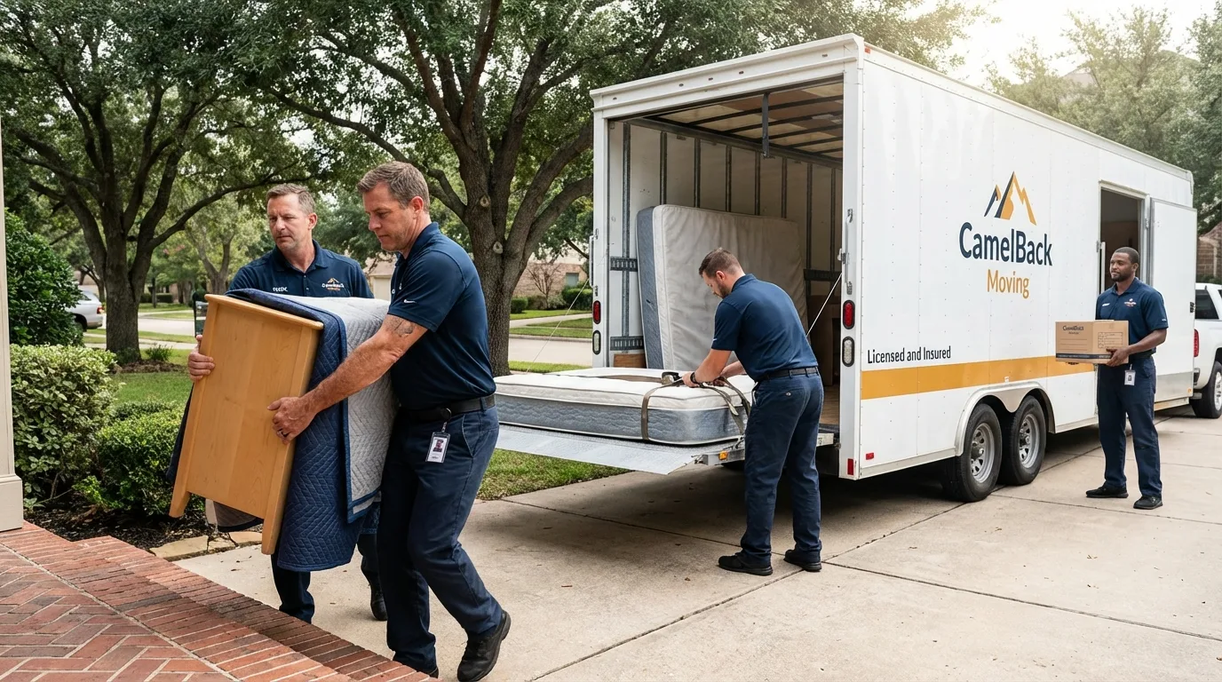 Crew loading residential truck for cross-state move from Lake Oswego, OR
